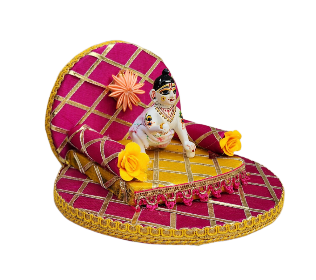 beautiful double layer heavy singhasan for laddu gopal ji