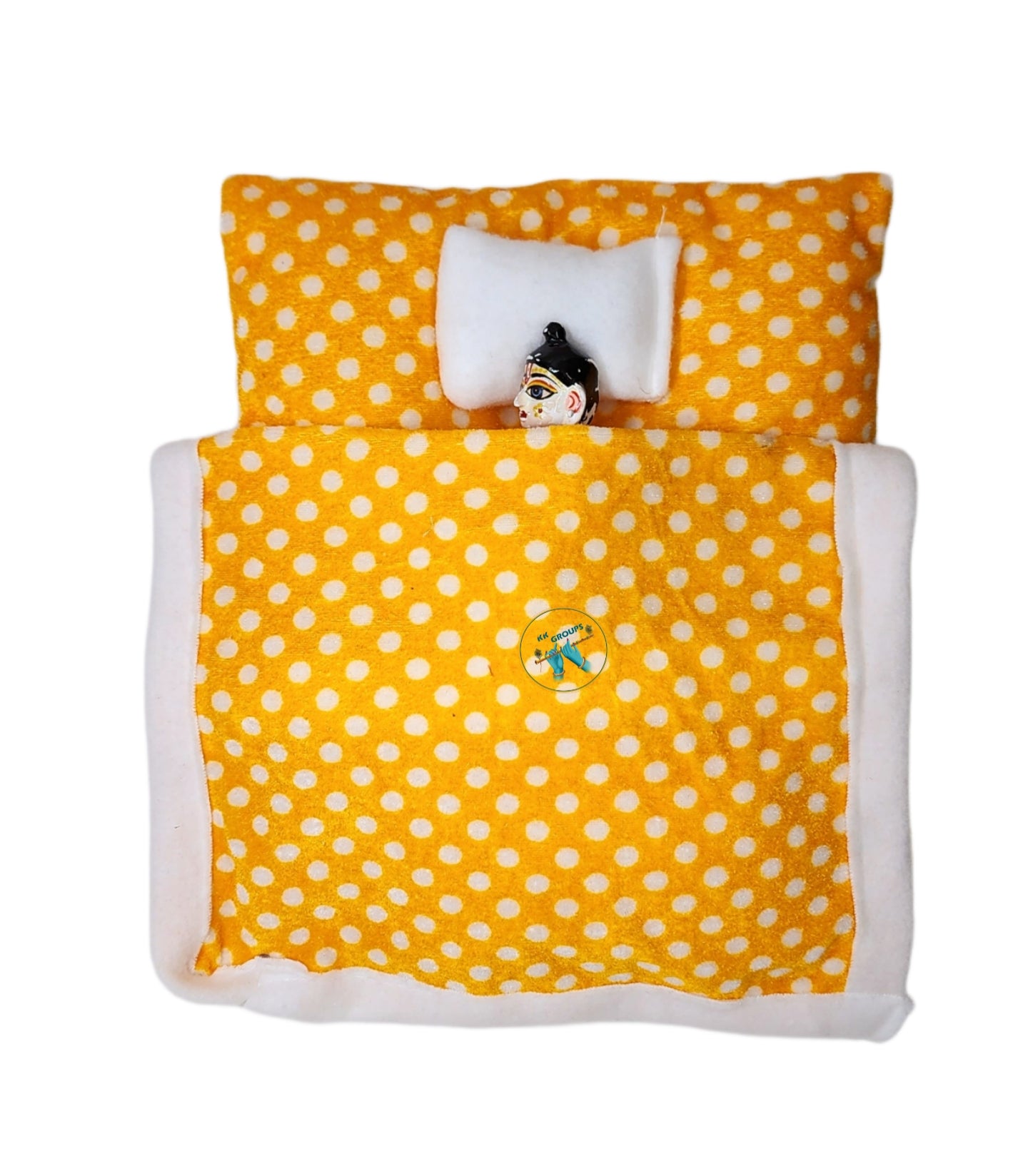 Yellow Dot Print Winter bister for laddu gopal ji
