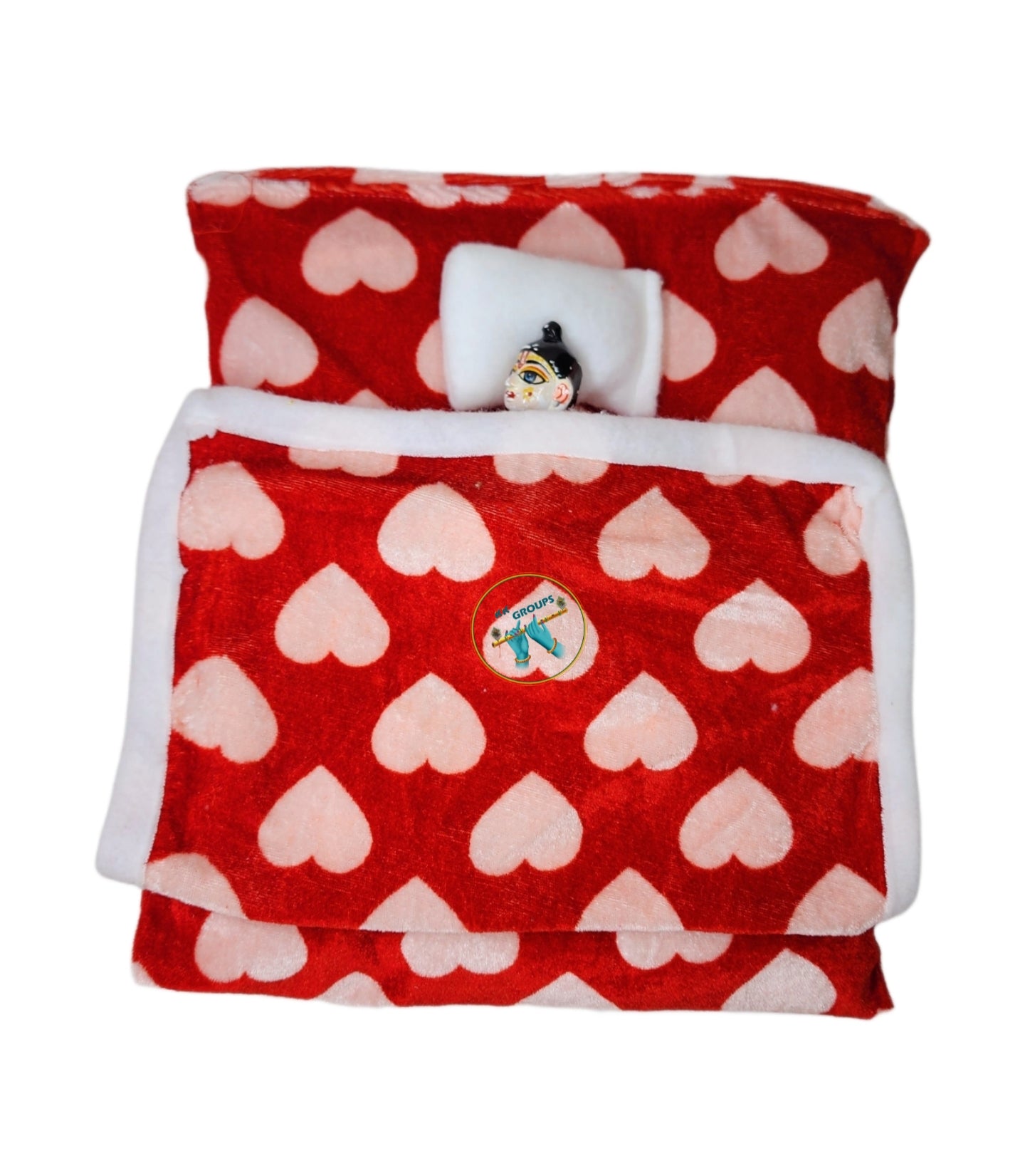 Heart Print Winter bister for laddu gopal ji