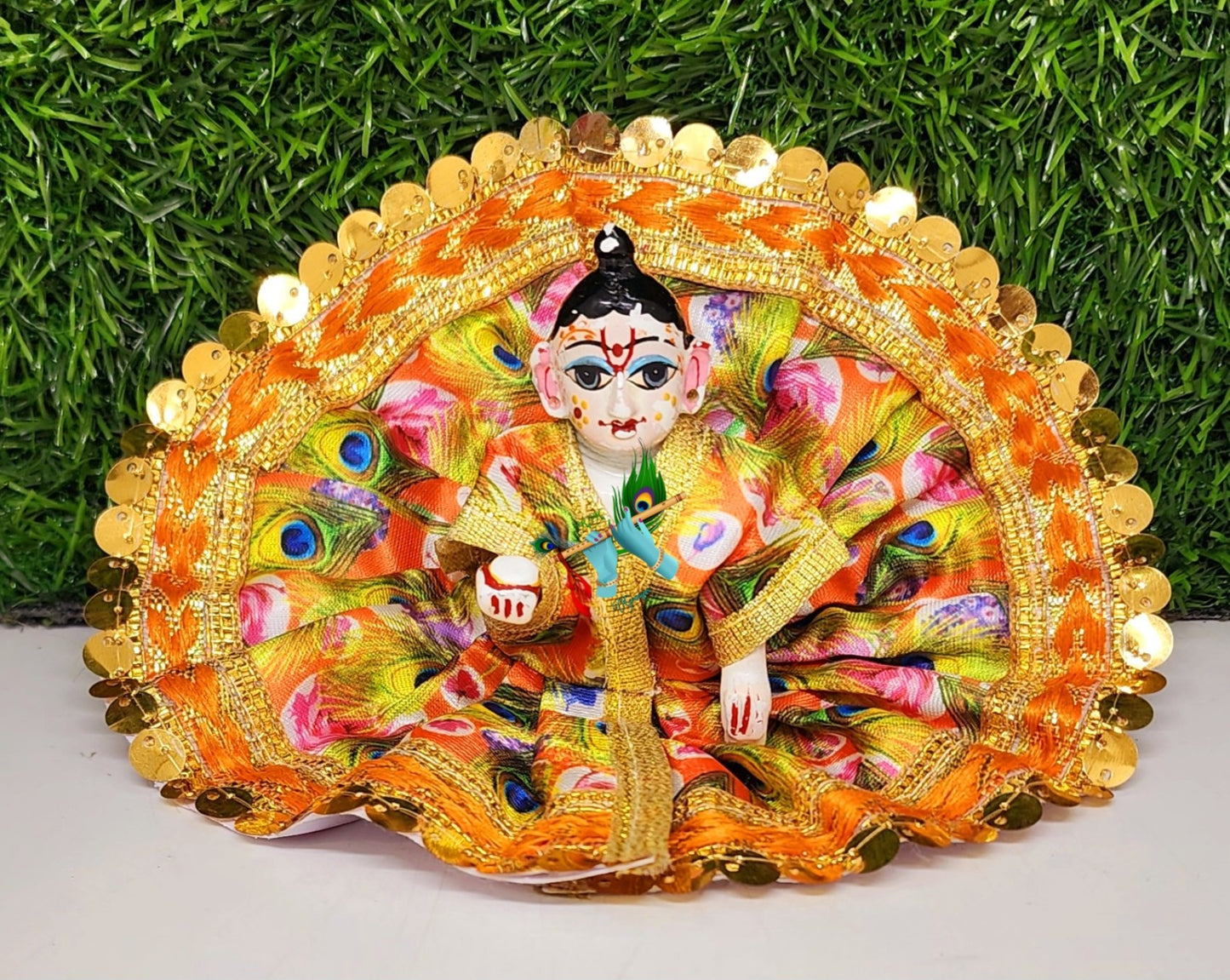laddu gopal morpankh print fancy dress