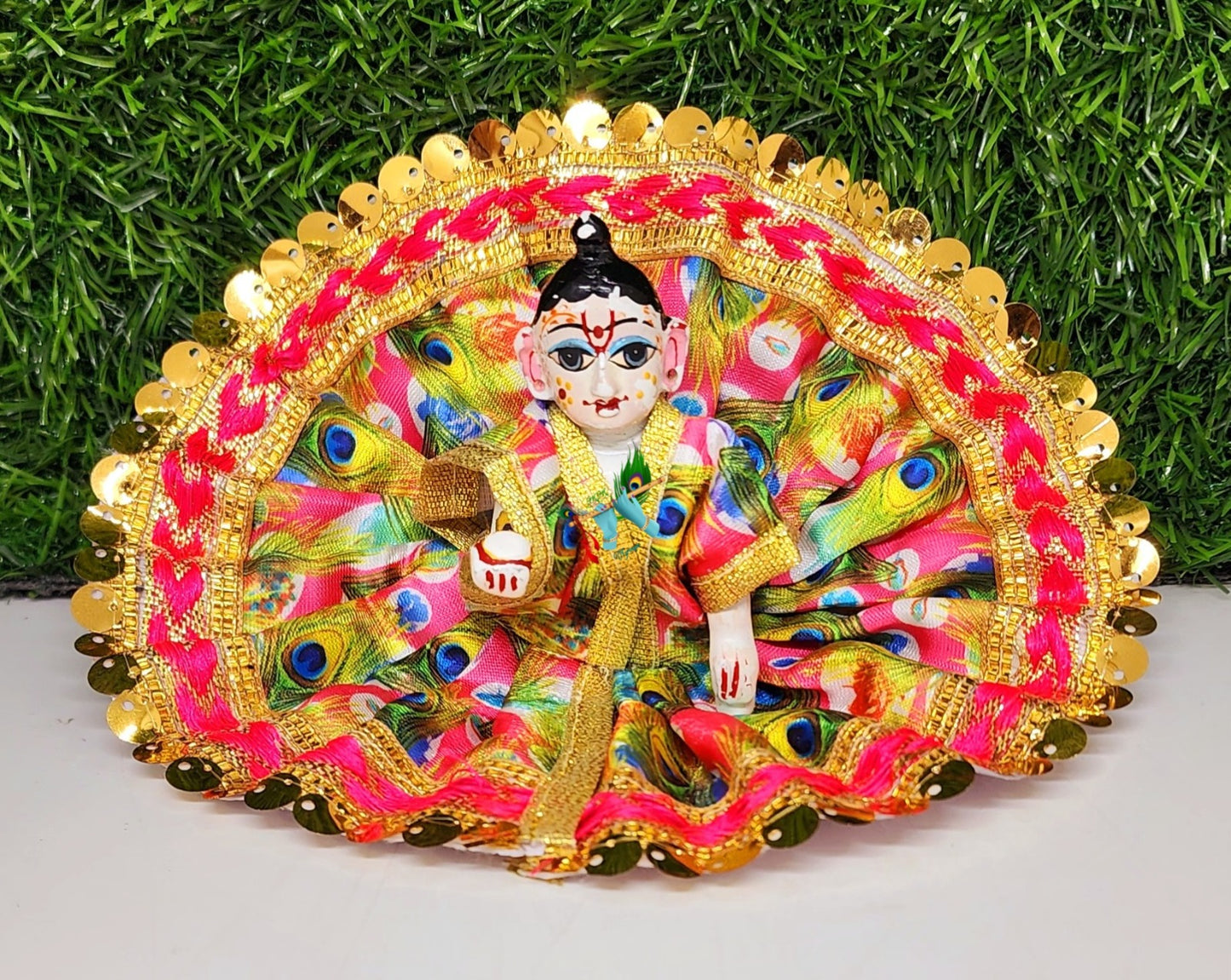 laddu gopal morpankh print fancy dress