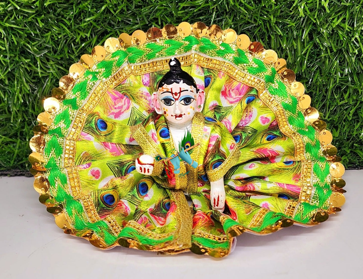 laddu gopal morpankh print fancy dress