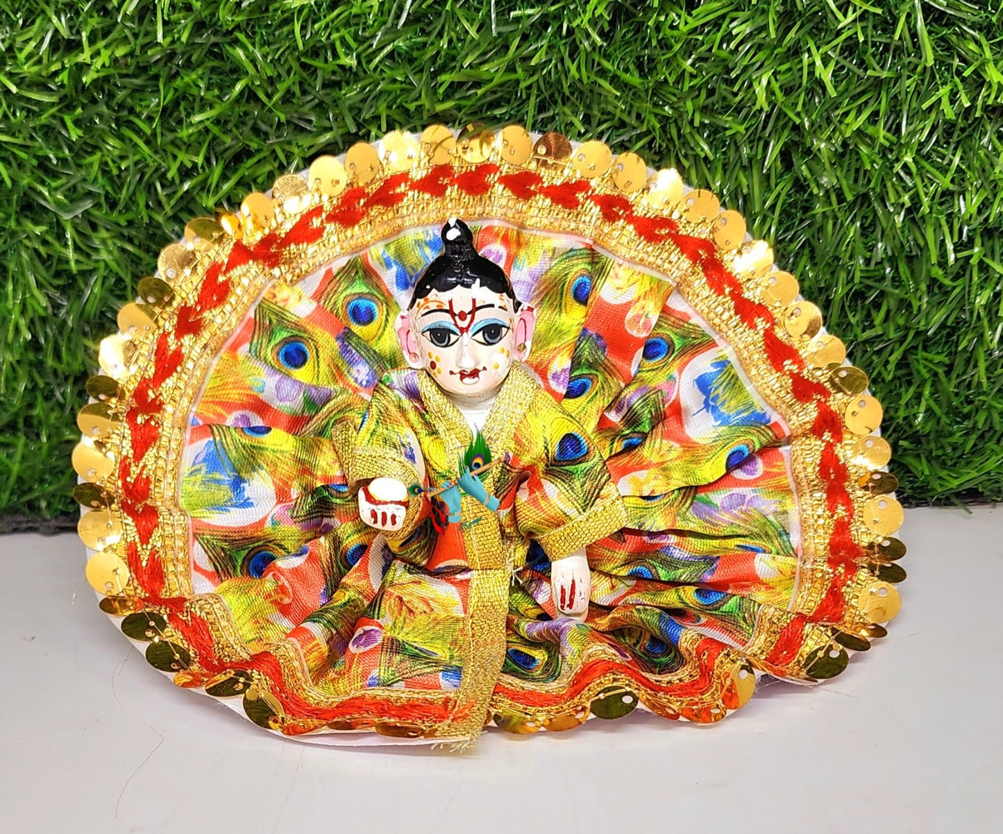 laddu gopal morpankh print fancy dress