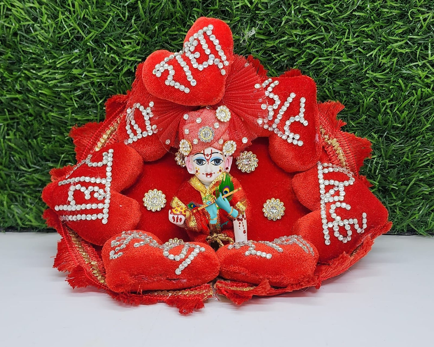 heart dress for laddu gopal ji with pagdi