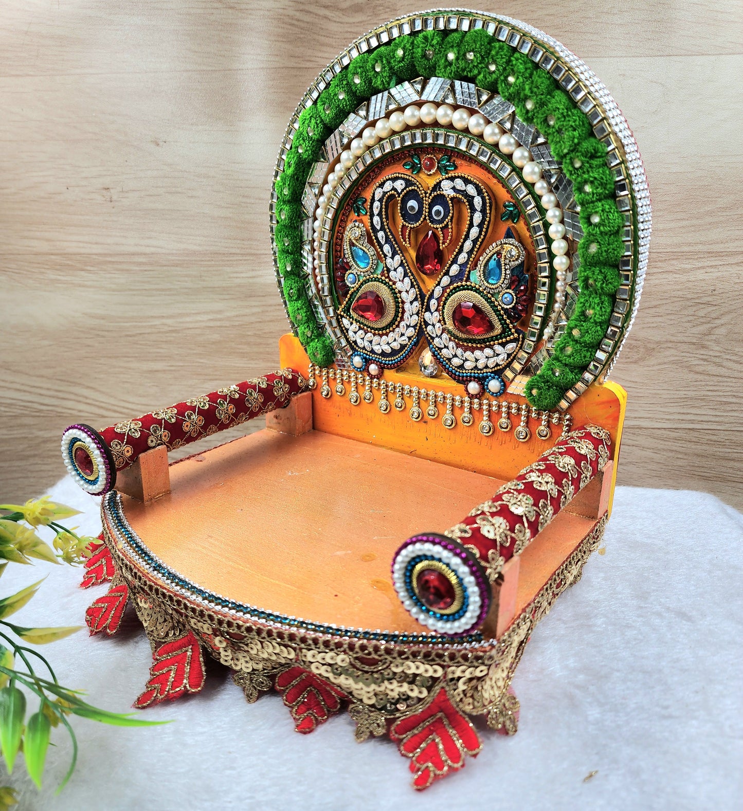 Janmashtami Special Fancy singhasan for laddu gopal ji , wooden material