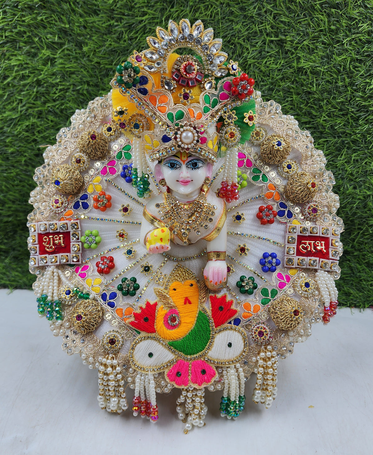 Diwali special Ganesh ji with subh labh heavy dress for laddu gopal ji