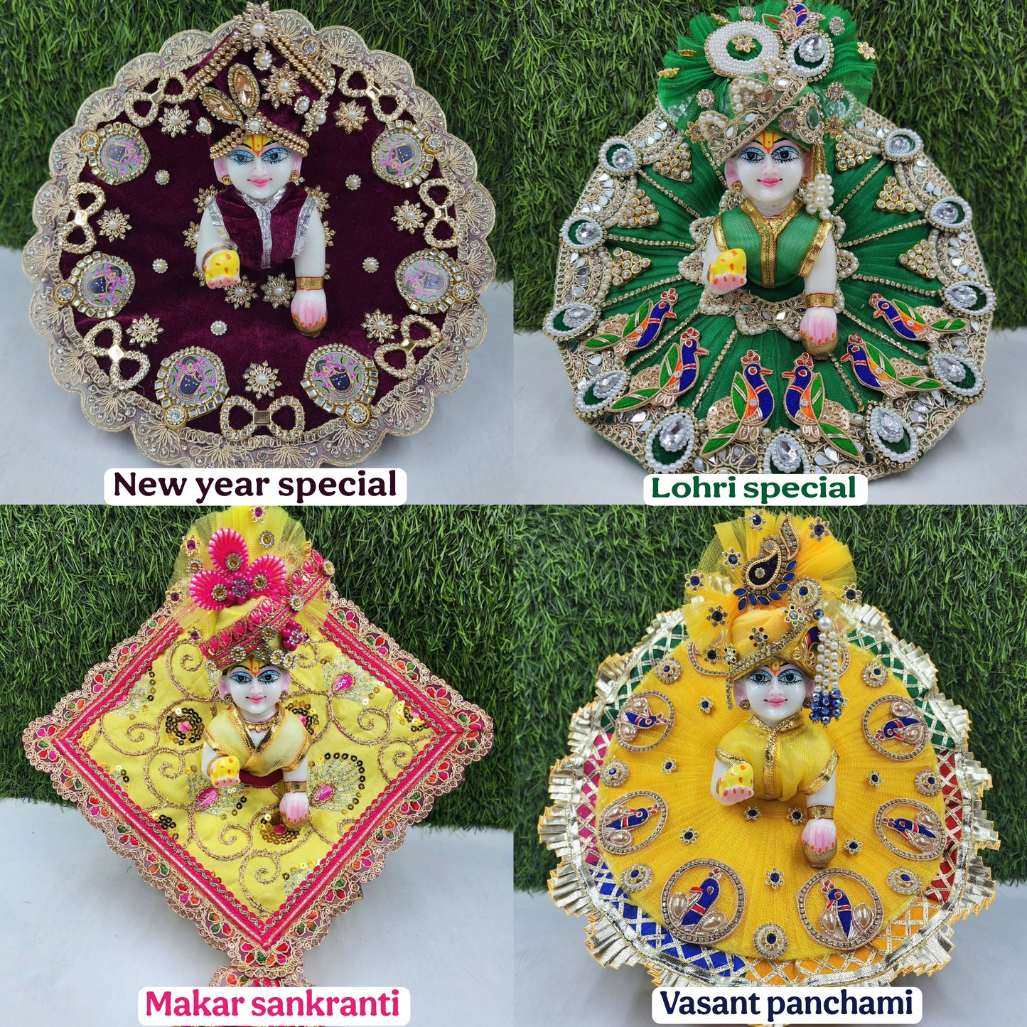 Festive Special Combo Pack of 4 Heavy Dresses with Pagdi