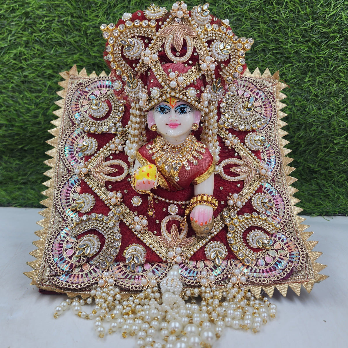 Unique Mehron square heavy dress with pagdi for laddu gopal ji