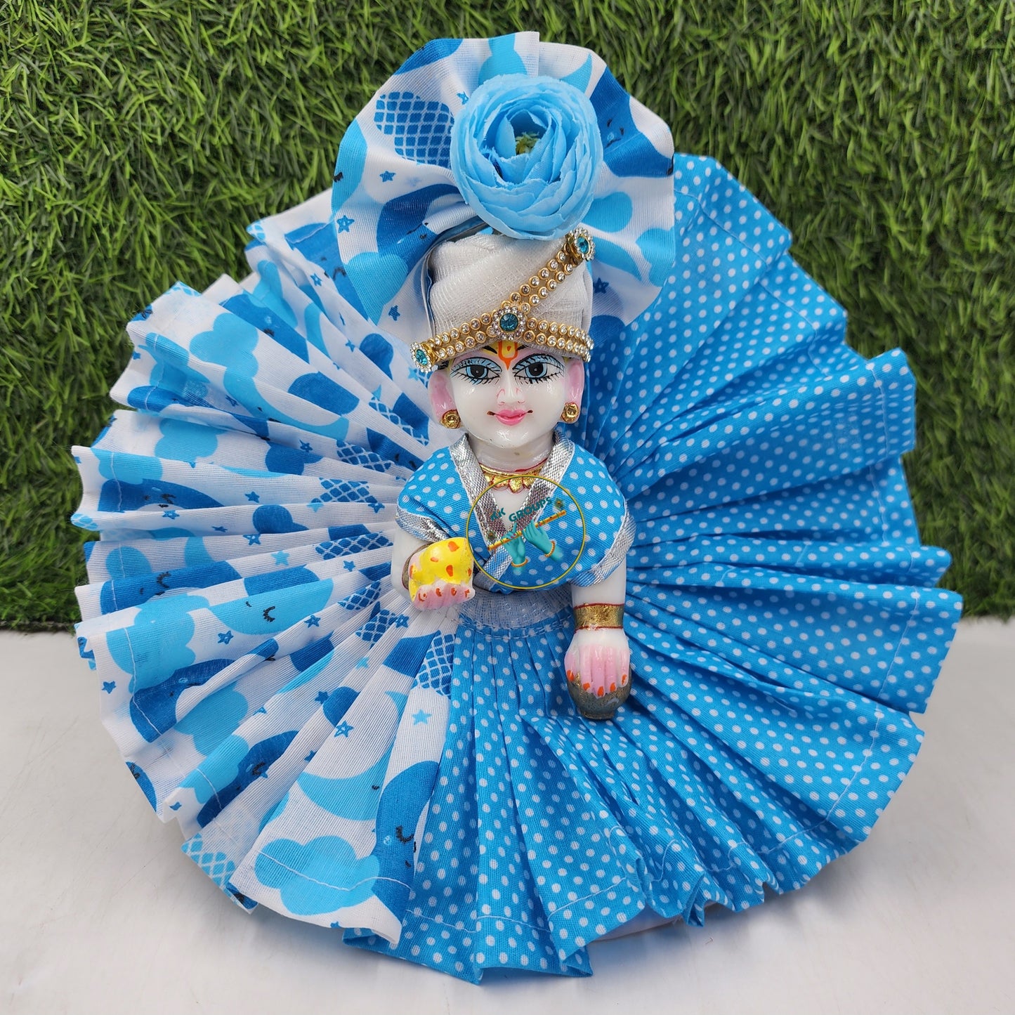 Sky double shade Premium Summer Dress for laddu gopal ji