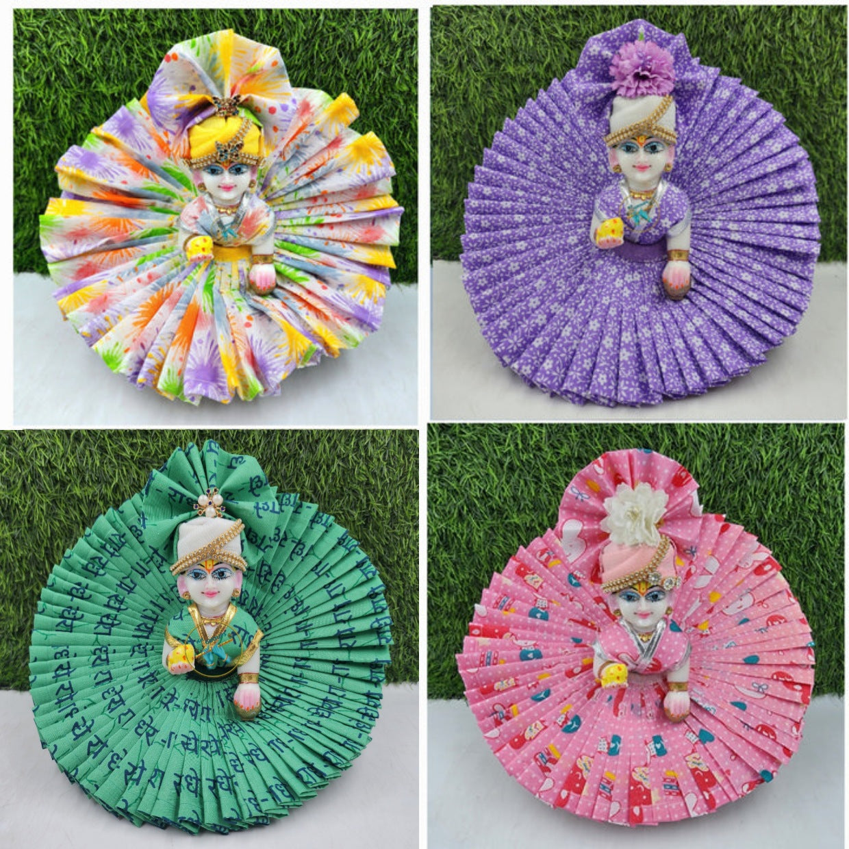 Unique Summer Special Combo (Pack of 4) Dresses With Matching Pagdi