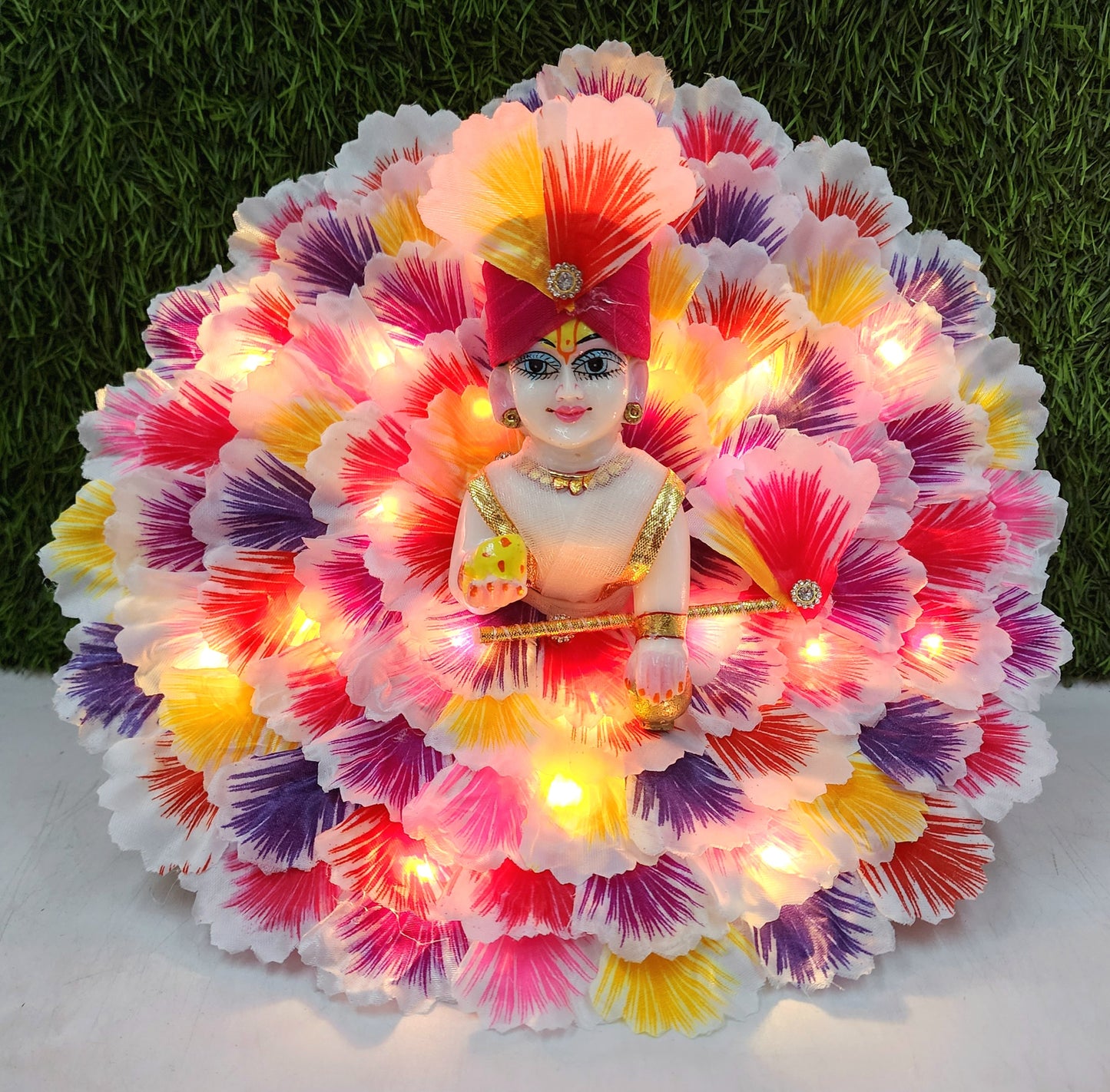 Beautiful leaf light dress for laddu gopal ji pack of 1 . Random colour and print