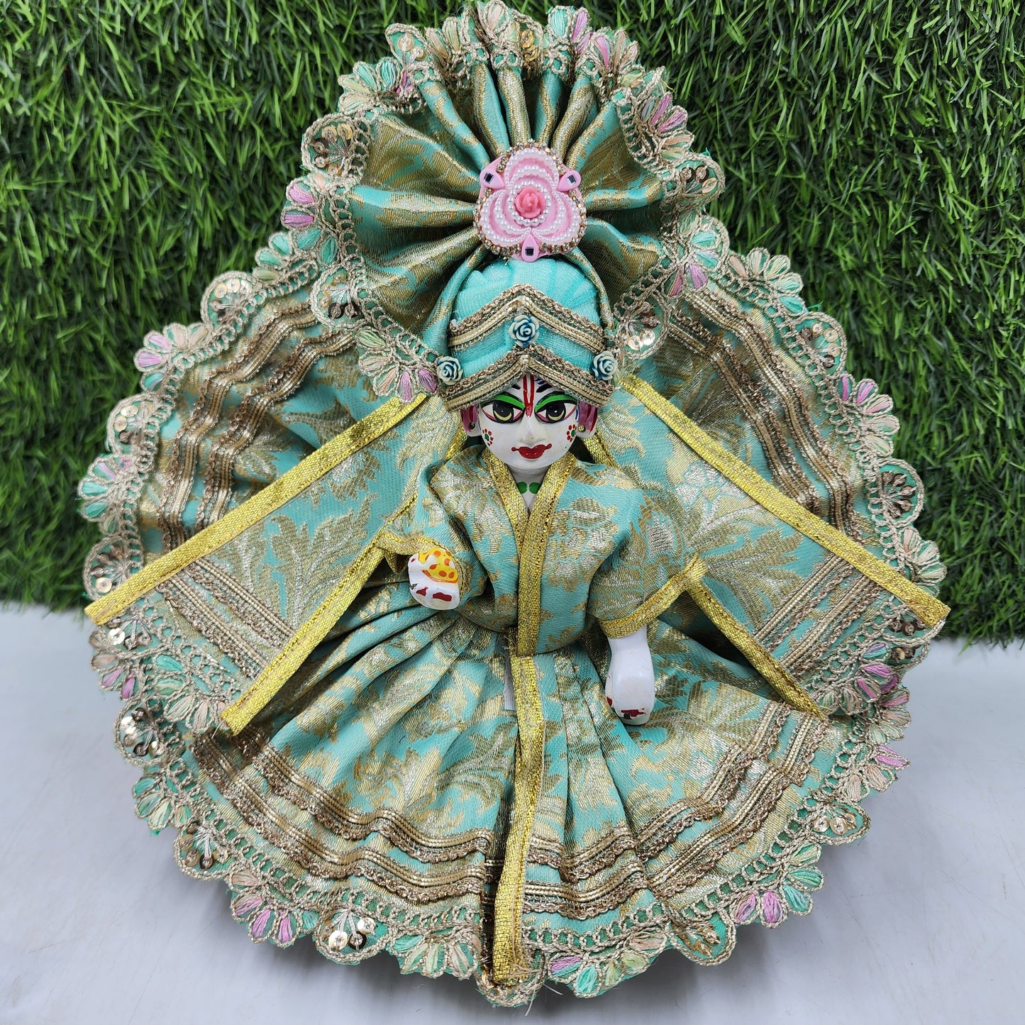 Sea Green Fancy dress for Laddu Gopal ji