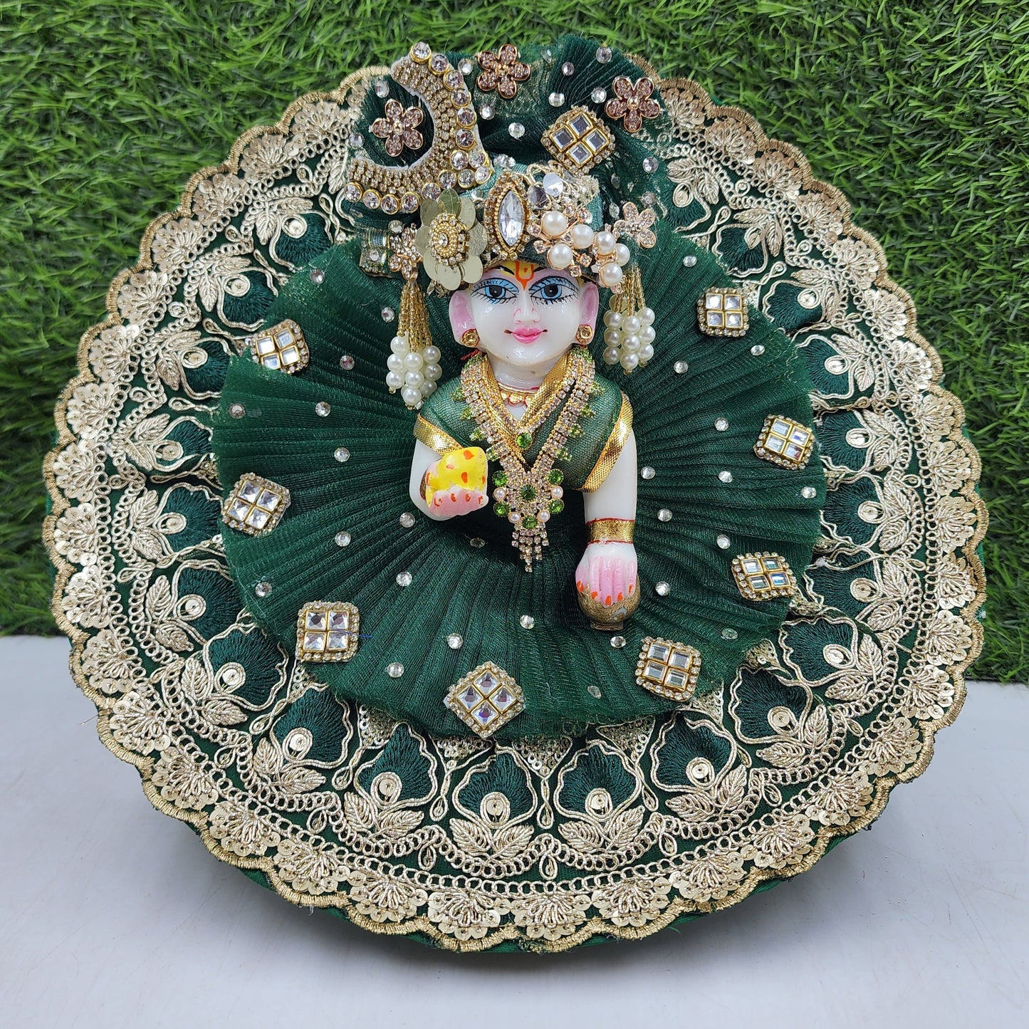 *Teej Special* Green heavy dress for laddu gopal ji