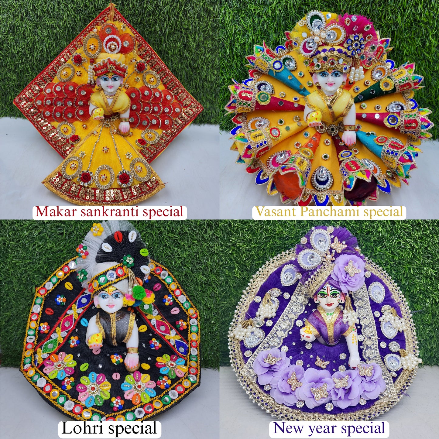 Festive Special Combo Pack of 4 Heavy Dresses with Pagdi