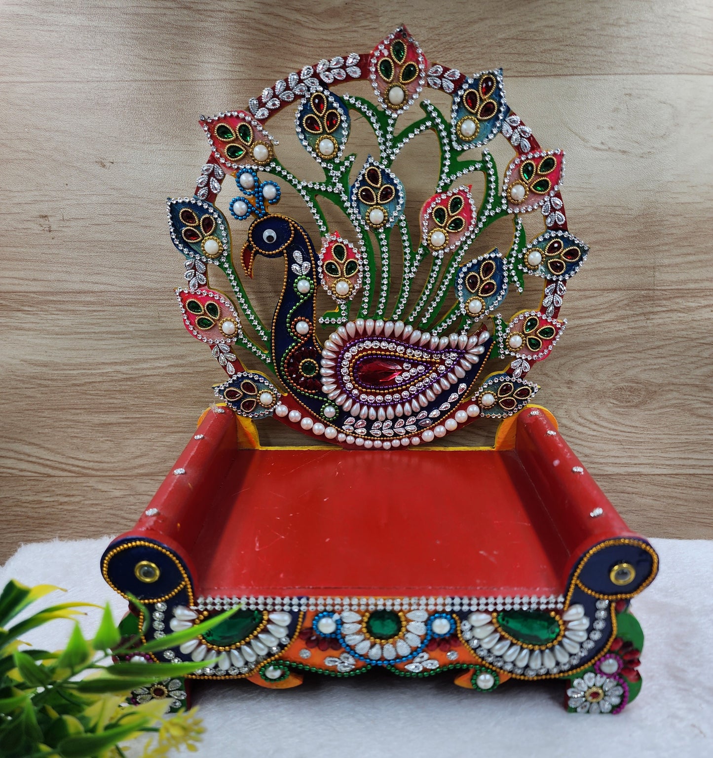laddu gopal fancy singhasan peacock design
