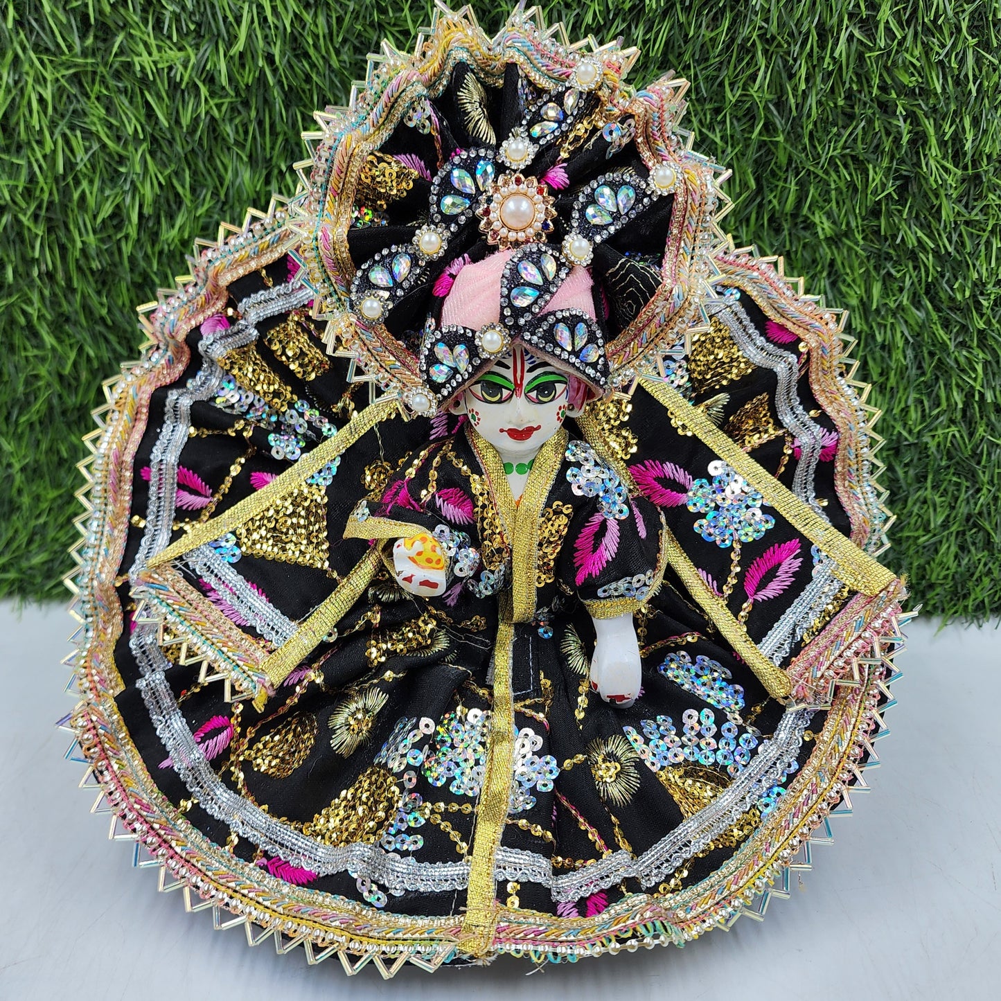Black Multi Sheesha Laddu Gopal fancy dress