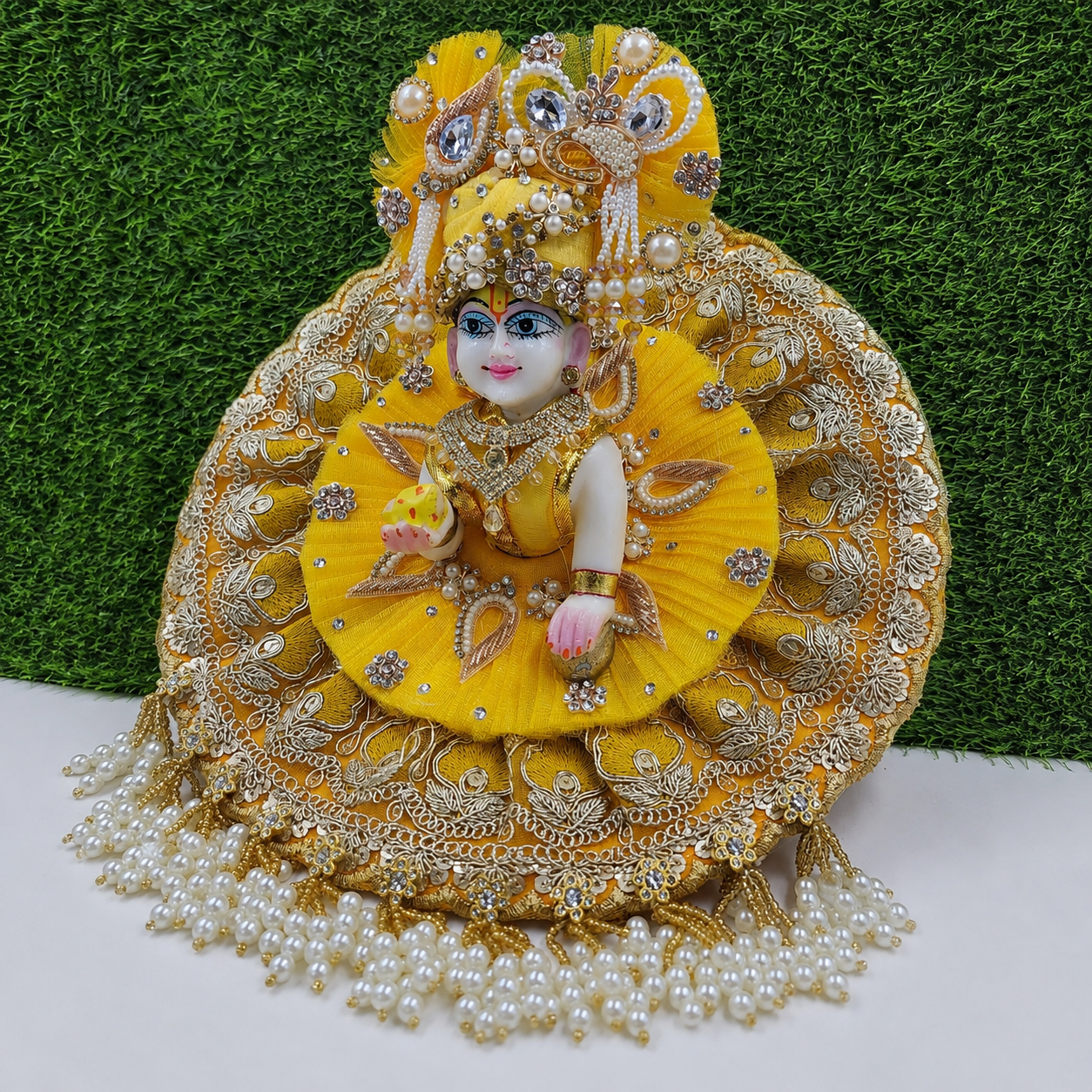 Janmashtami Special Yellow heavy dress for laddu gopal ji