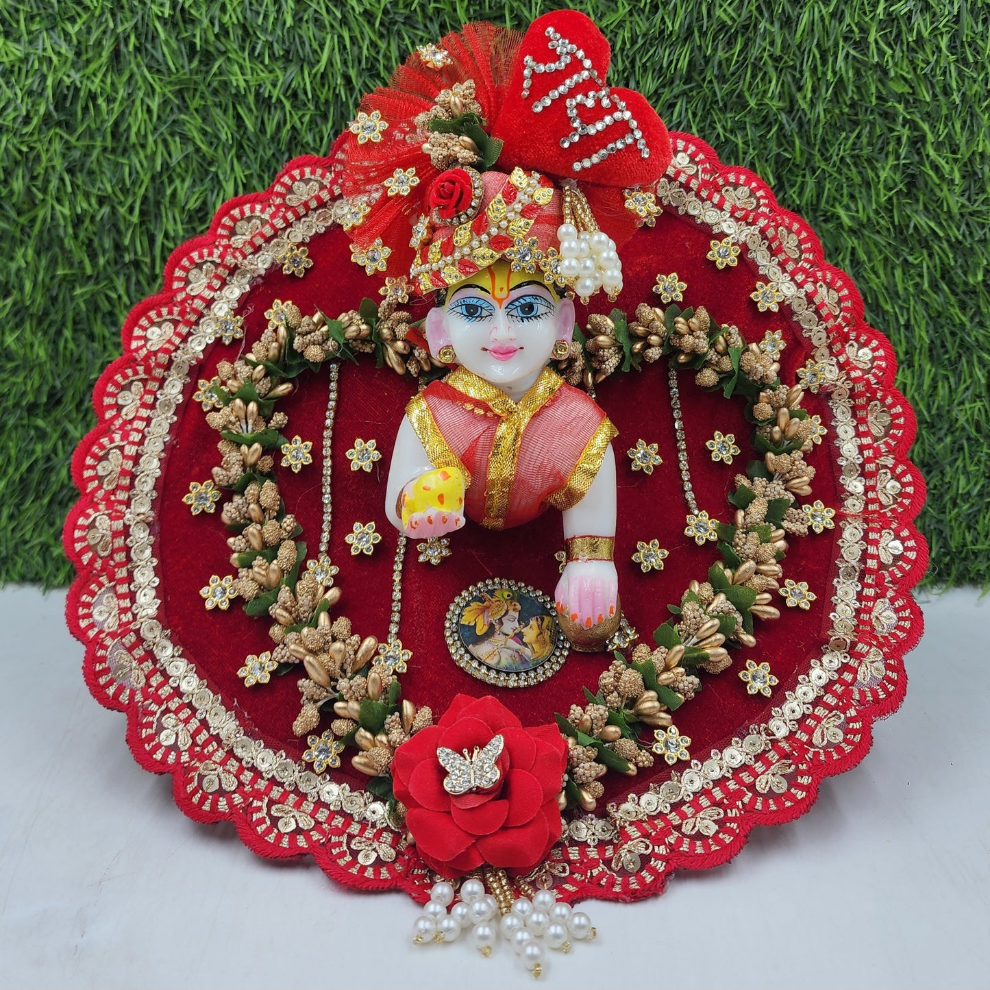Red Heart Dress for Laddu Gopal Ji