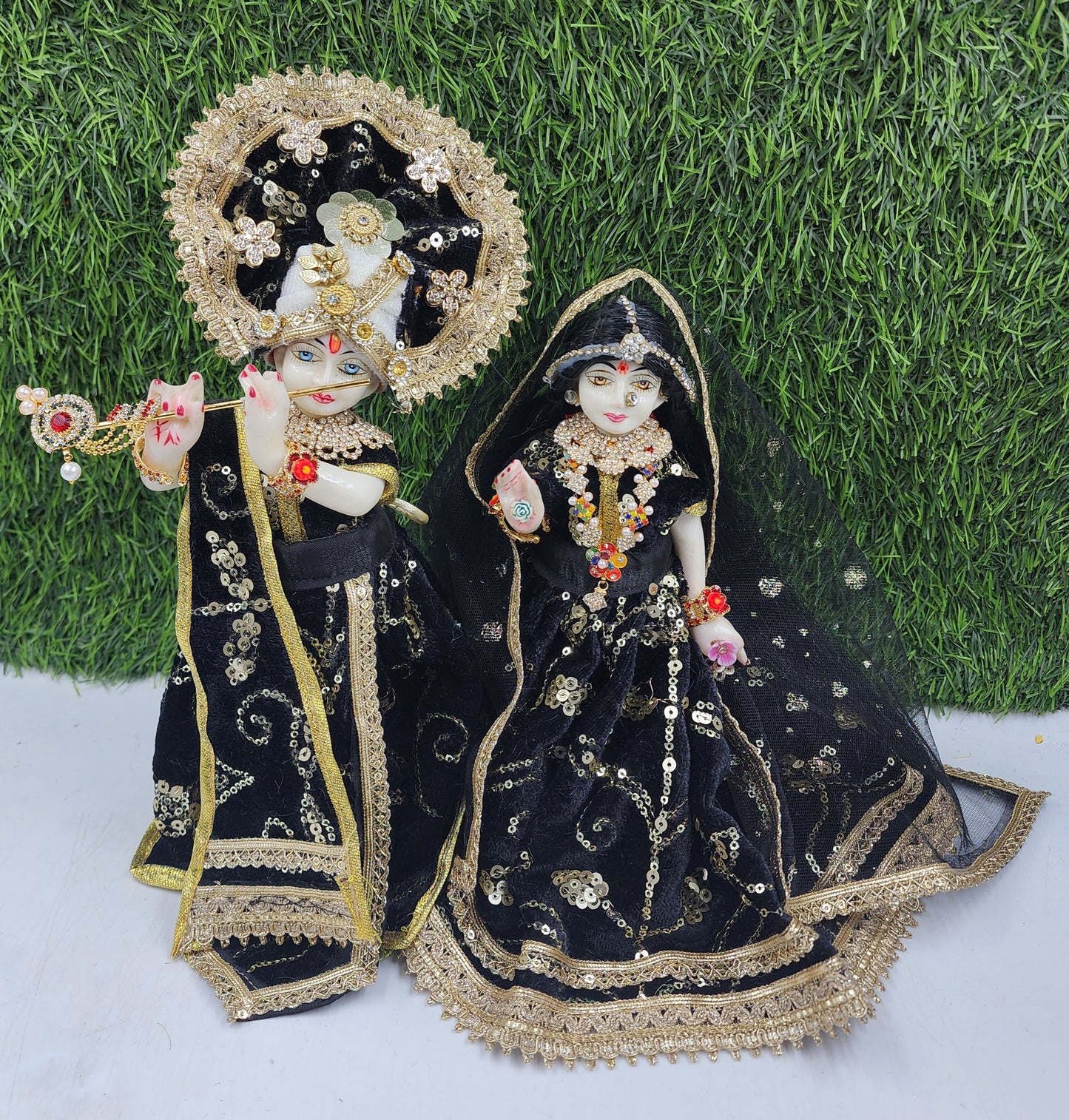 Black shanel dress for Radha Krishna