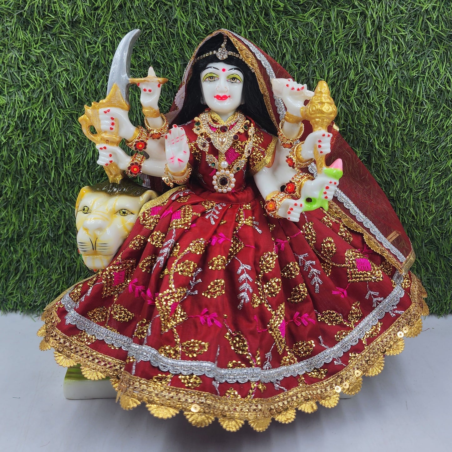 Beautiful Mehroon dress for Mata Rani