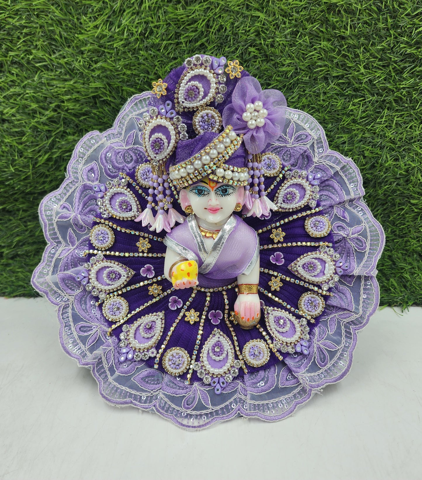 Lavender purple heavy dress for laddu gopal ji
