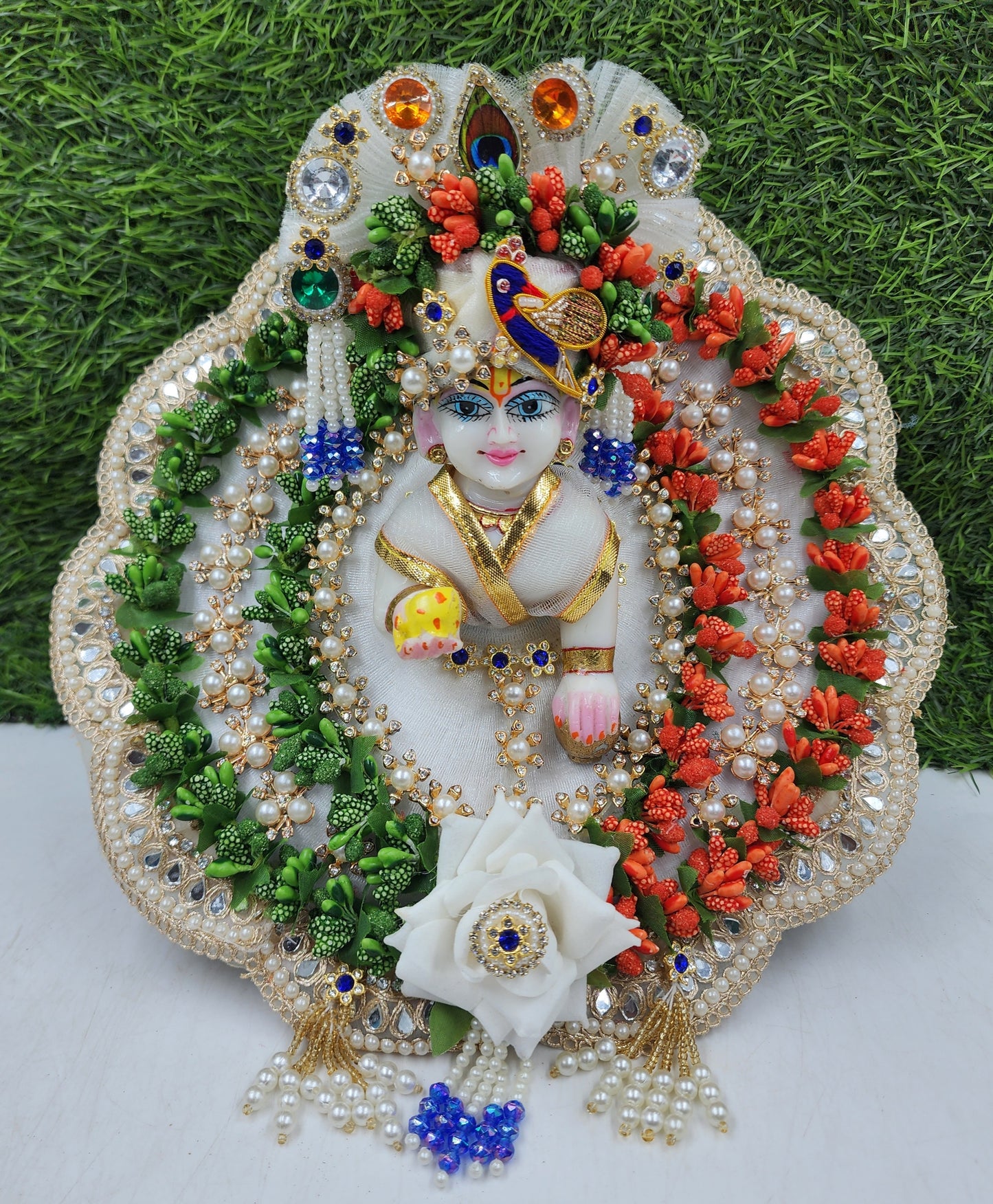 Tricolour parag full heavy dress for laddu gopal ji
