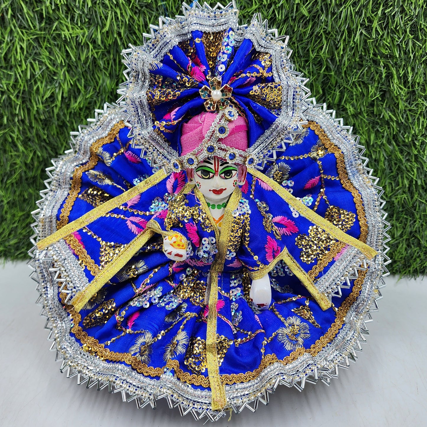 Blue Silver fancy dress for Laddu Gopal ji