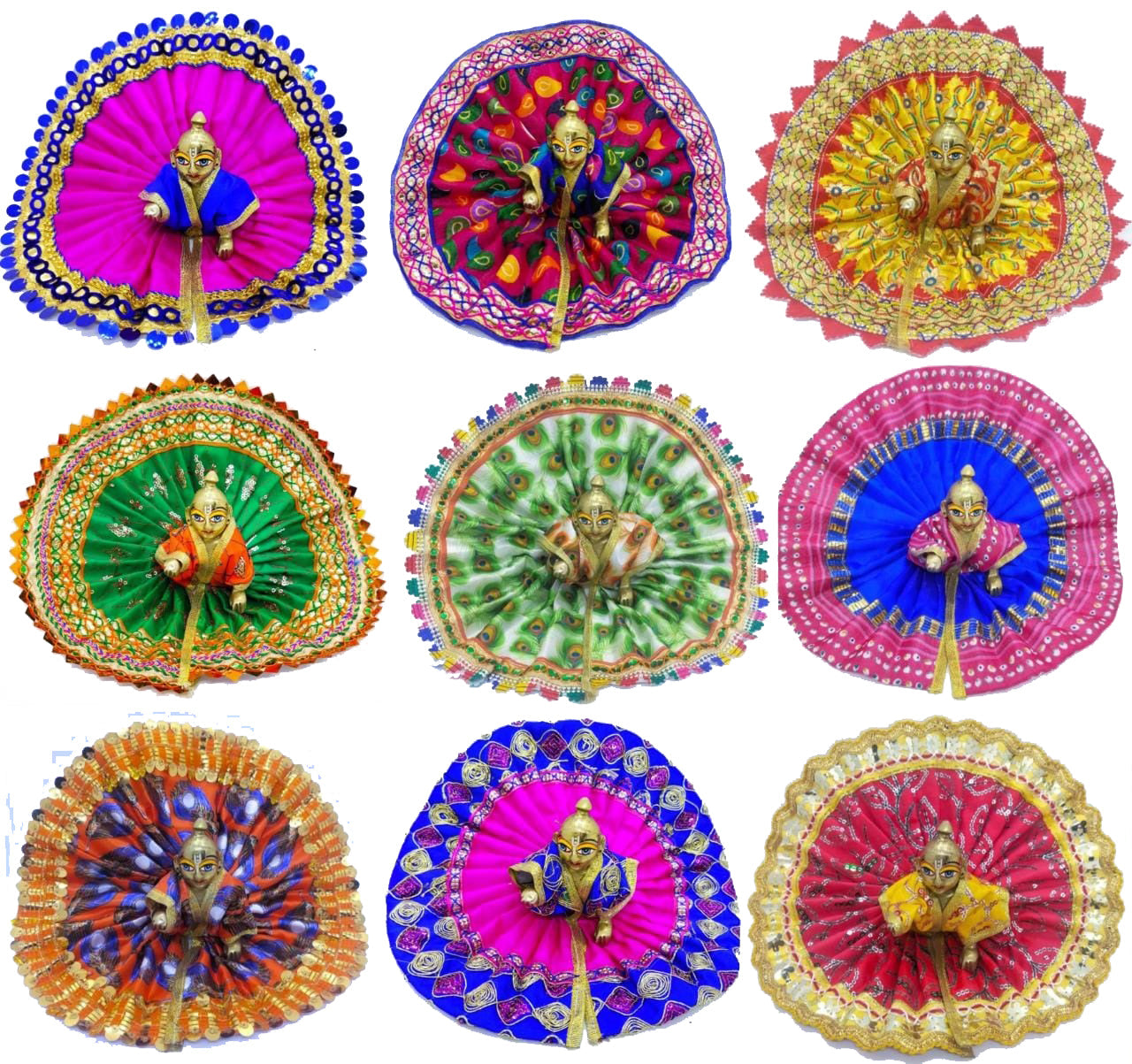 laddu gopal 9 pack combo for regular use (random print)