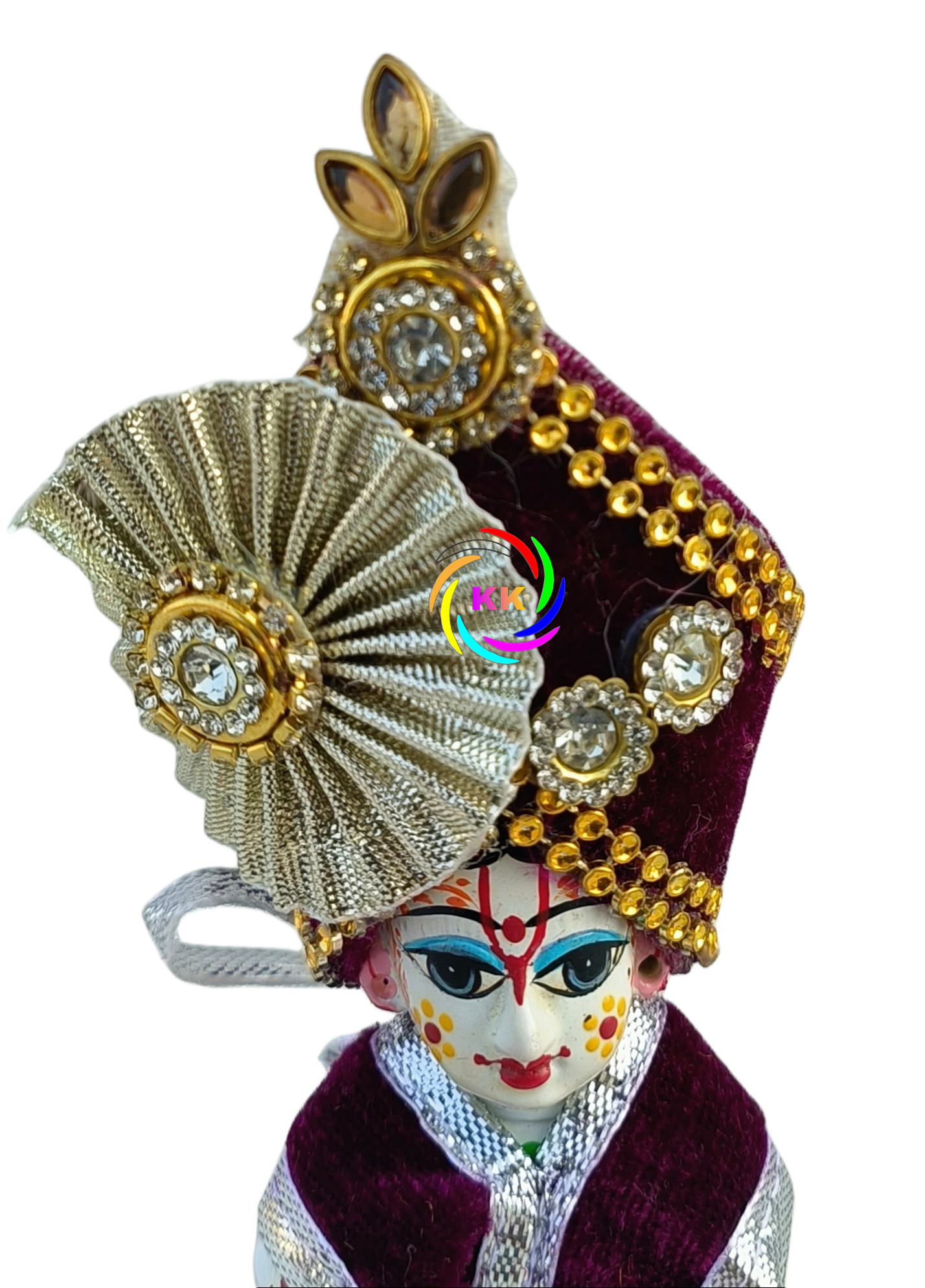 beautiful purpal colour with designer stone pagdi for laddu gopal ji