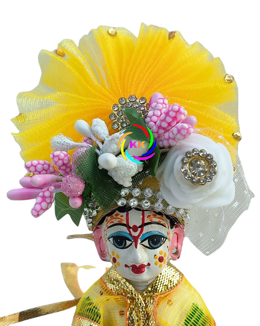 yellow colour heavy pagdi for laddu gopal