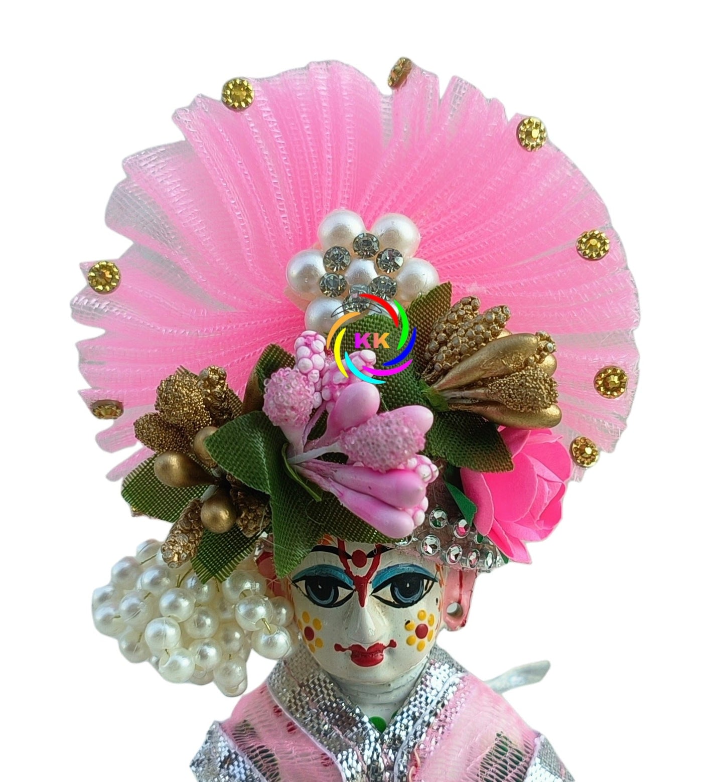 laddu gopal pink colour heavy pagdi