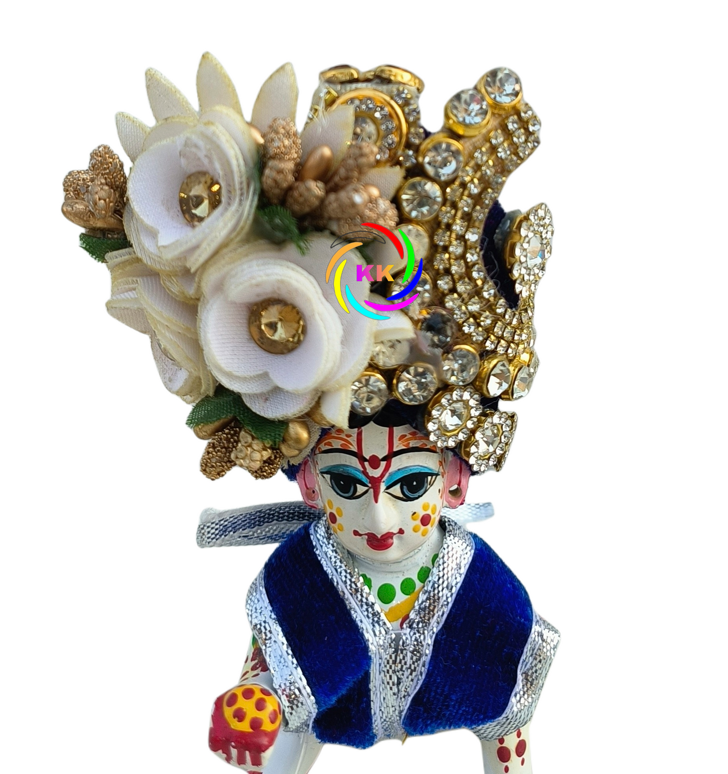 HEAVY STONE WITH FLOWER PAGGDI FOR LADDU GOPAL JI