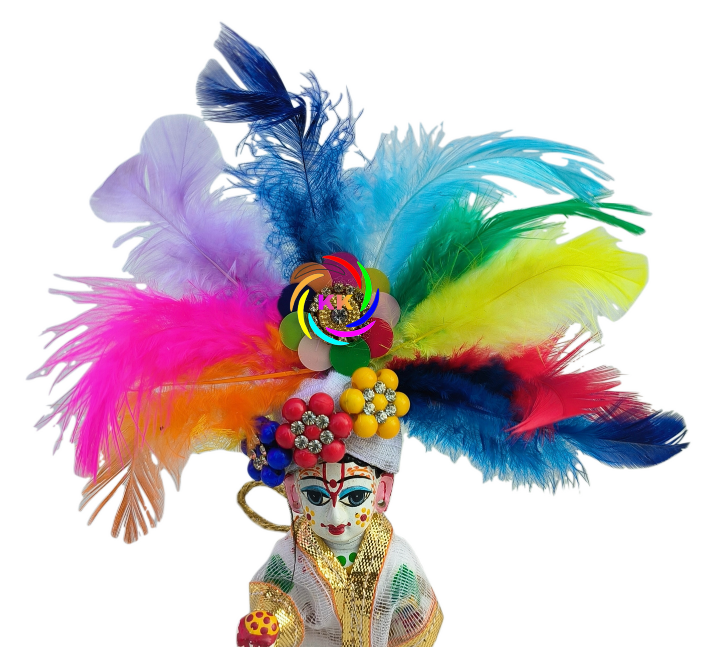 beautiful colouerfull feather pagdi for laddu gopal ji