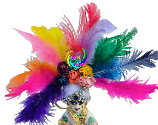 beautifull colourfull feather pagdi for laddu gopal ji