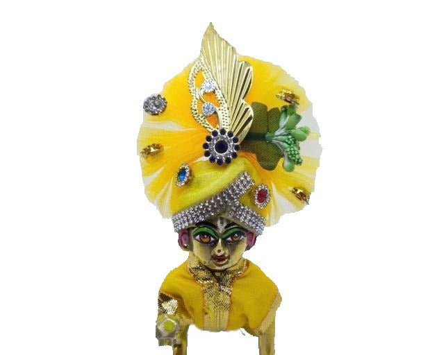 heavy yellow royal pagdi for laddu gopal