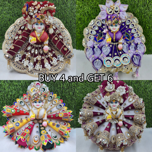 Festive Special Combo (Pack of 4) Heavy Dresses with pagdi and 2 Free random dresses