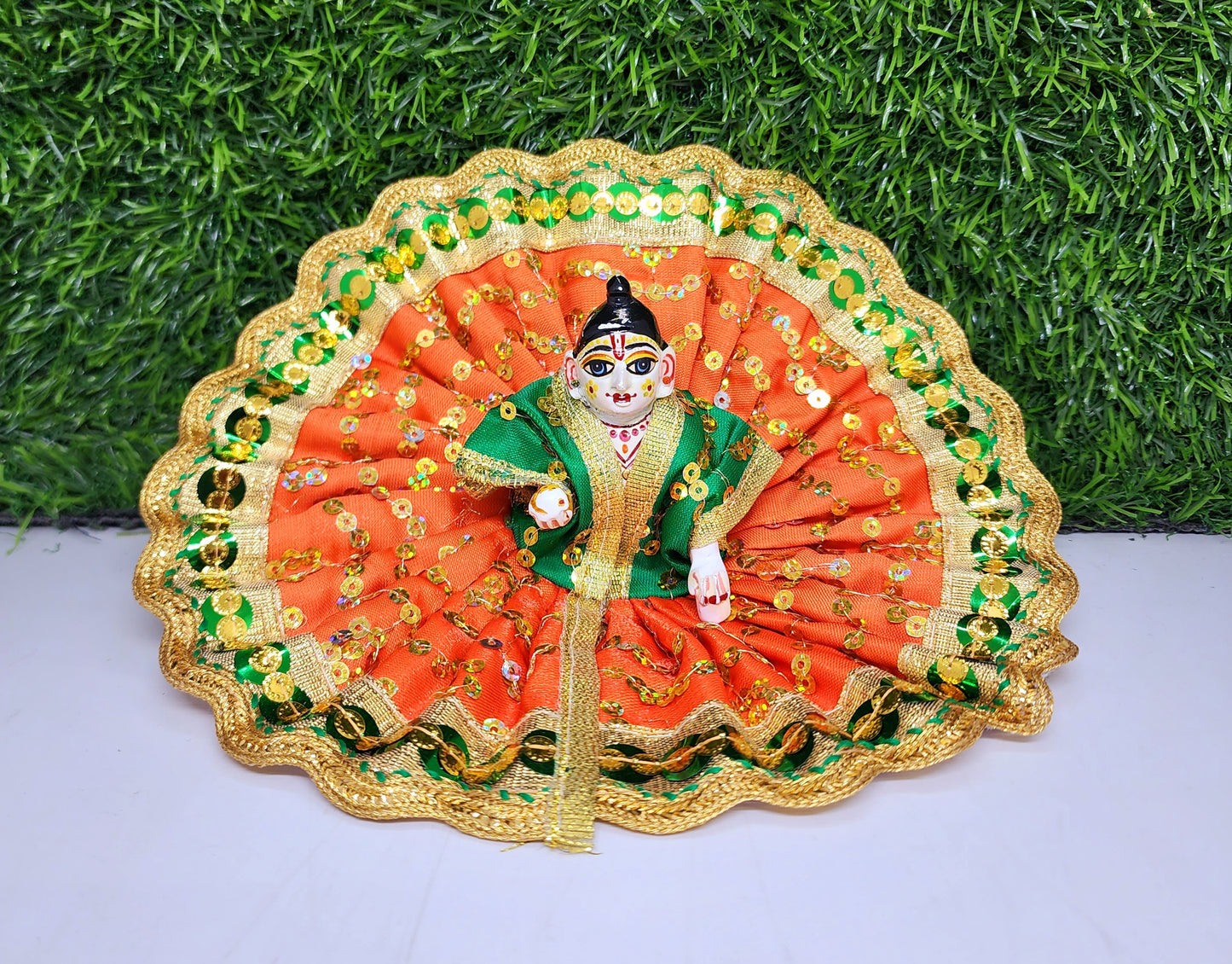 laddu gopal beautiful sitara lace design dress