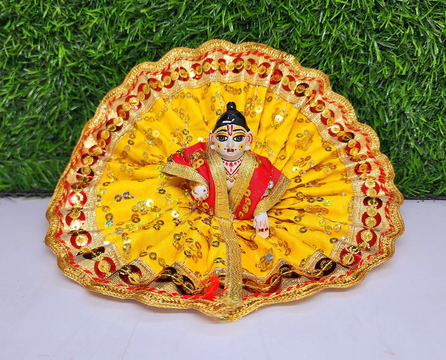 laddu gopal beautiful sitara lace design dress