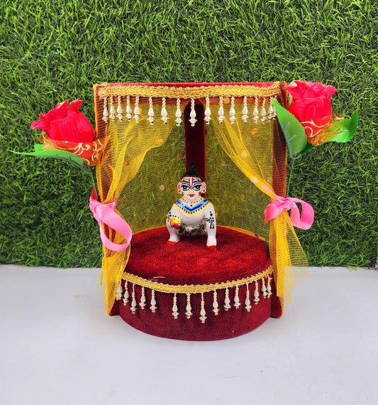 Mehroon colour bed for laddu gopal ji