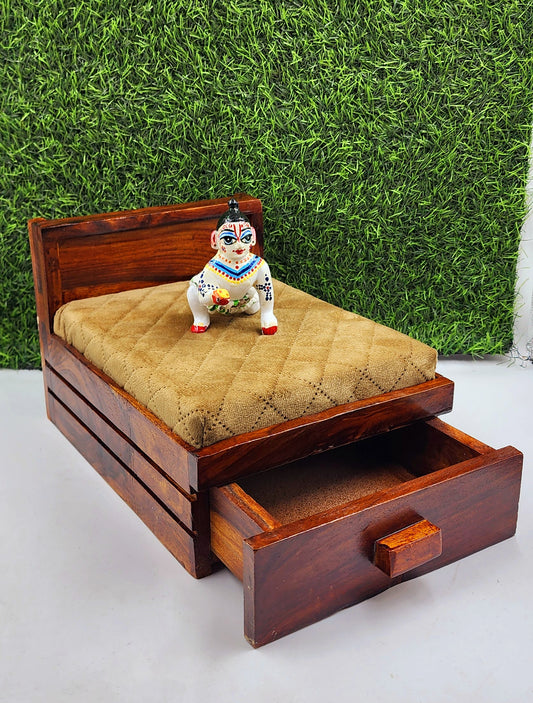 Premium wooden box bed for laddu gopal ji