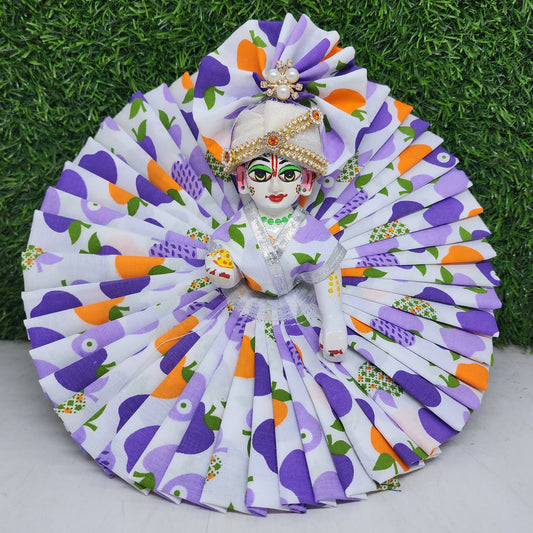 Purple white Premium Summer Dress for laddu gopal ji