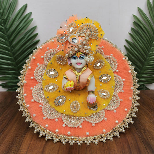 Beautiful Peach and Yellow dress for Laddu gopal ji