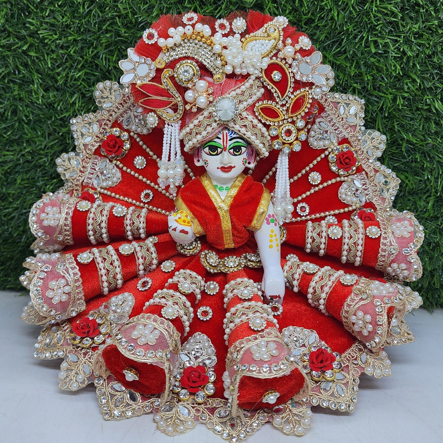 Red Cone dress for laddu gopal ji