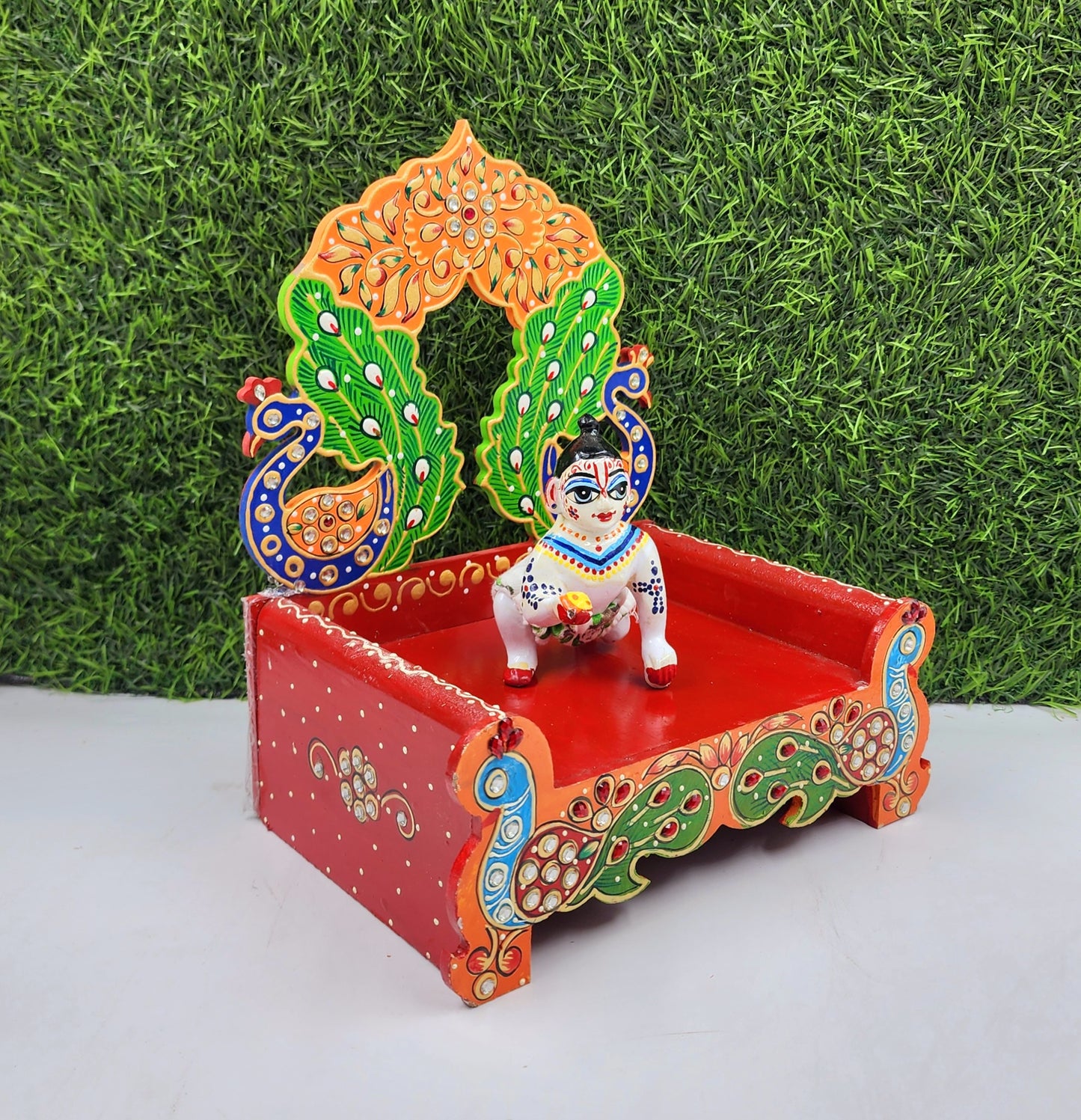 fancy singhasan for laddu gopal ji , wooden material