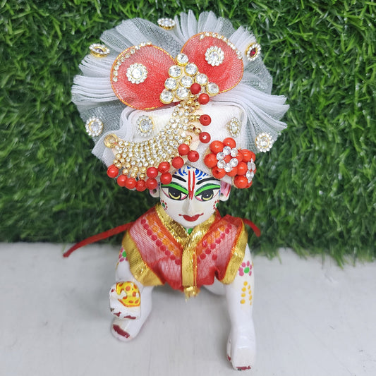 White pagdi for laddu gopal ji