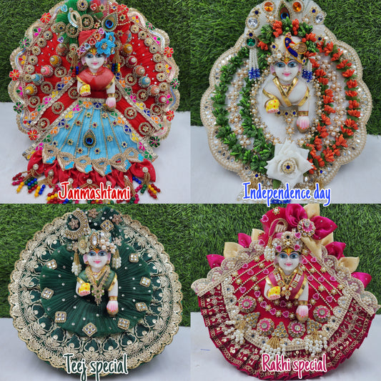 Premium combo of laddu gopal dresses for coming occasions (Pack of 4 )