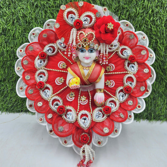 Valentine heart shape red dress for laddu gopal ji