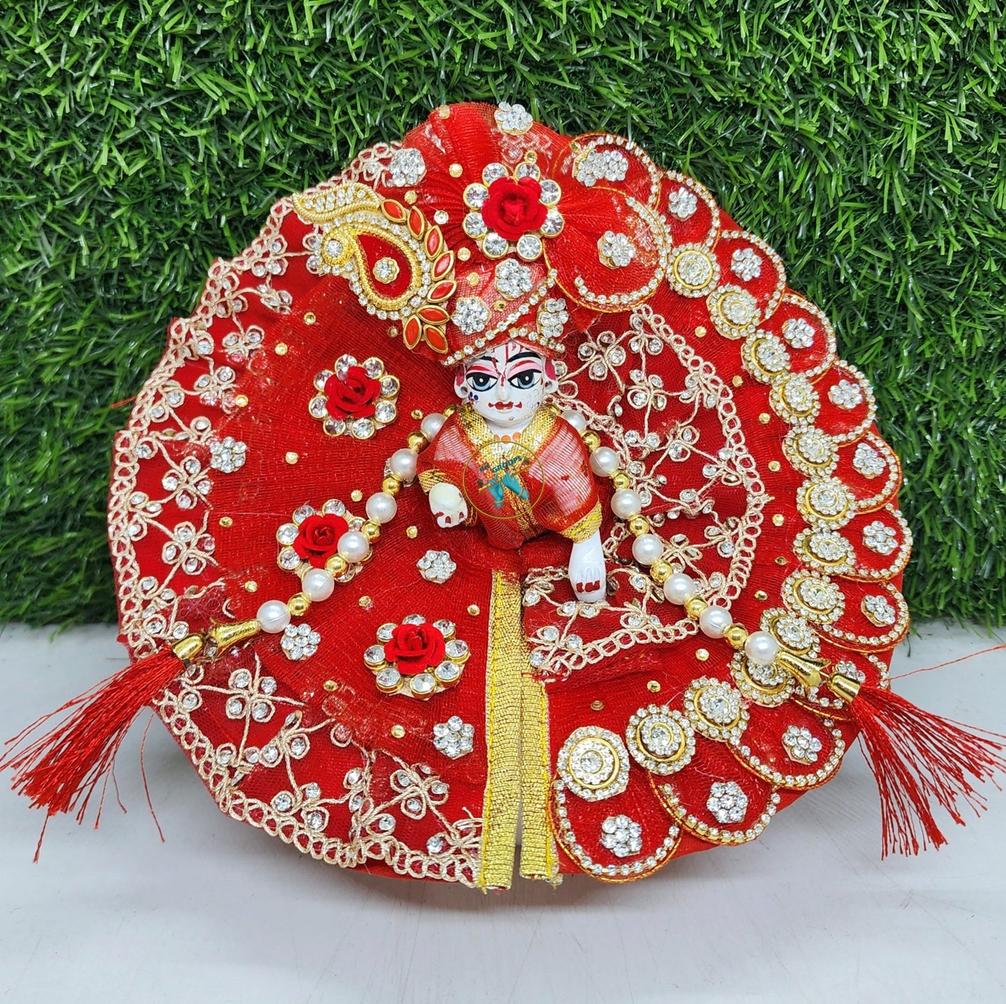 Full heavy and beautiful red dress for laddu gopal ji