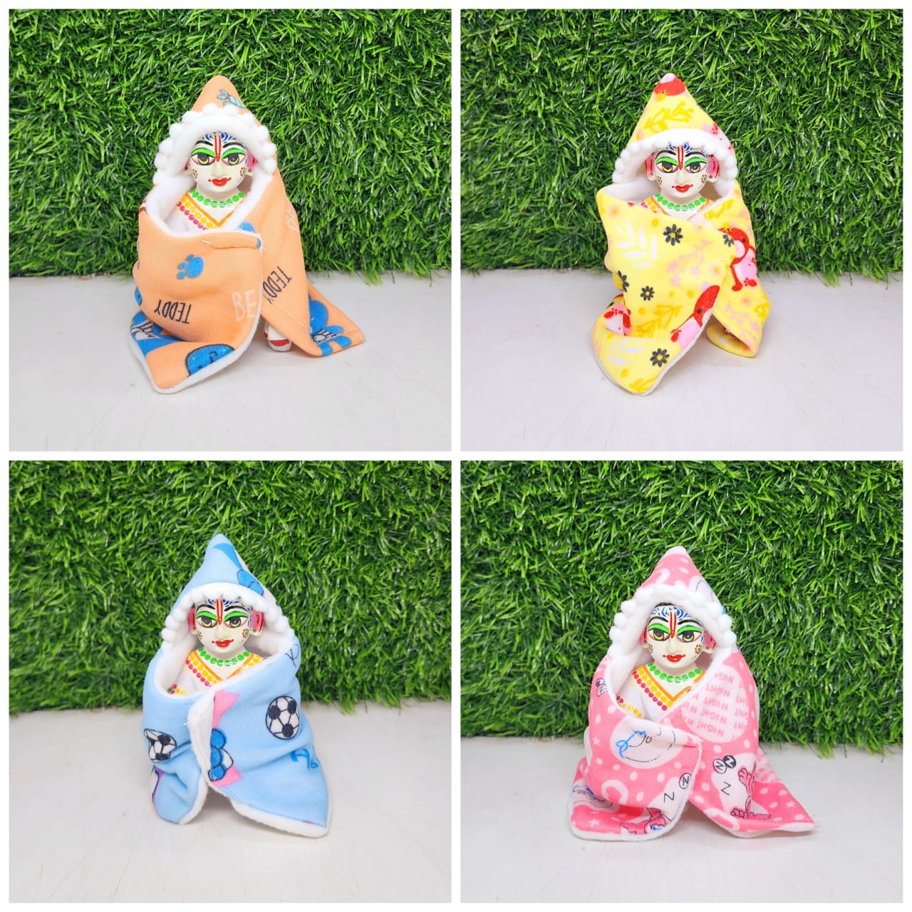 Laddu Gopal ji Nutan Shawl Ponhu Pack of 3 [Random Color]