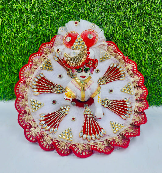 Beautiful Red and white  dress for Laddu gopal ji